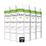 DOVE - Déodorant Femme Original - Spray Anti-transpirant - Soin quotidien des aisselles - 48h de protection anti-odeurs (lot de 6x200ml)