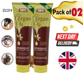 2 x 300ml Moroccan Argan Oil Shampoo - Natural Hair Care for Smooth & Shine