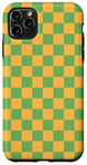 iPhone 11 Pro Max Yellow, Green, Checkerboard Squared Pattern, Checkered Case