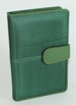 Agenda Organisateur Cuir Vert 6 Anneaux Slim Poches Weekly Planner A5 13 X 20 CM