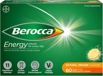 Berocca Energy Effervescent Tablets including B vitamins, Magnesium & Zinc - C -