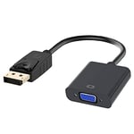 Jsdoin Adaptateur DisplayPort vers VGA 1080P plaqué Or (mâle vers Femelle) Compatible avec Lenovo, Dell, HP, ASUS