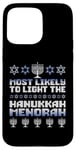 Coque pour iPhone 15 Pro Max Plus susceptible d'allumer la famille Hanukkah Menorah Hanukkah