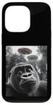 Coque pour iPhone 13 Pro Gorilla Selfie avec Alien OVNI pour hommes, femmes, garçons, filles, enfants