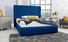 Eleganza Terra Plush Superking Bed Frame - Blue