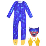 Poppy Playtime Huggy Wuggy Cosplay Kostym Dräkt Jumpsuit 150Y