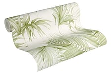 Michalsky Living Dream Again 365051 36505-1 Papier peint intissé Motif palmier Aspect jungle Crème/blanc/vert 10,05 x 0,53 m Fabriqué en Allemagne