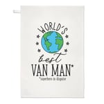 World's Best Van Man Tea Towel Dish Cloth Funny Favourite Courier Driver