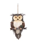 FEERIC Christmas - Déco de Noël à Suspendre Hibou sur Une Branche H 50 cm