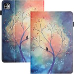 Housse Tablette Pour Ipad Pro (2024) 11.0 Pouces Pu+Tpu Matérielle Coque Ipad Pro 11 Pouces Fonction Support Housse Ipad Pro 11 Pouces Arbre