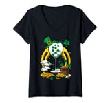 Womens Shamrock Leprechaun Wine Glass St Patricks Day Women V-Neck T-Shirt