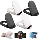 Lot De 4 Supports De Téléphone Portable Pliables De Forme Ovale, Multi-Angles, Universels, Portables Et Réglables - Compatible Avec Tablettes, Smartphones, Kindle (Noir Et Blanc)