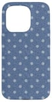 iPhone 15 Pro Cute White Polka Dot On Navy Blue Pattern Case