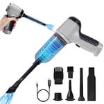 URAQT Handheld Vacuums Cordless, 9000PA Mini Hand Held Vacuum Cleaner, 120W Portable 3 in 1 Car Hoover, USB Rechargeable Sucking Blowing Lightweight Vacuum Hoover for Home Pet Hair and Car Cleaning