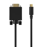 AISENS - A109-0692 - Câble convertisseur USB-C vers VGA, USB-C/M-Hdb15/M, Noir, 0,8 m