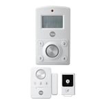 Yale Mini Wireless Alarm Kit - 130 dB siren, Motion Detector, 4 digit PIN Code, Door Contact, Key Fob with 70 m range, Battery Powered