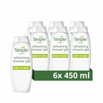 Simple Kind to Skin Refreshing Shower Gel body wash with cucumber extract for se