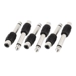 6.3mm 1/4" Mono Connecteur Mâle RCA Femelle Jack M/F Adaptateur Audio 6PCS