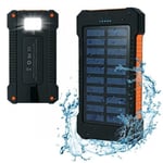 Batterie Externe Solaire Etanche 15000mAh Orange