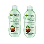 2x Garnier Intensive 7 Days Ultra Replenshing Shea Butter Lotion Dry Skin 250ml