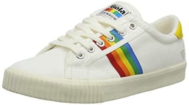 Gola Femme Tennis Mark Cox Rainbow II Sneaker, Off White/Multi, 38 EU