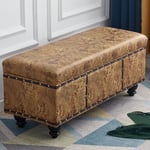 Conteneur Coffre Simili Cuir Canapé Banc Pouf Conteneur 80x43 cm Moutarde