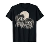 Raccoon Forest Howling at the moon Meme Funny Cute Retro T-Shirt