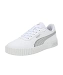 PUMA Carina 2.0 Space Metallics Basket, Blanc Mat Argent, 35.5 EU