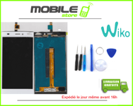 ECRAN LCD + VITRE TACTILE ORIGINAL POUR WIKO RIDGE FAB 4G BLANC + OUTILS