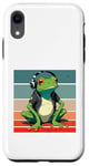 Coque pour iPhone XR Frog Headphones Music Chill Cool Veste décontractée