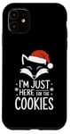 Coque pour iPhone 11 Motif renard de Noël amusant « Here for the Cookie »