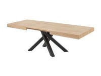 Table à manger extensible 6 à 10 personnes en MDF et métal - Naturel et noir - CATONAV