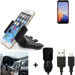 For Ulefone Armor X9 + CHARGER Mount holder for Car radio cd bracket