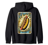 Vintage Hot Dog Tarot Card Sausage Retro BBQ Grill Sandwich Zip Hoodie