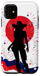 Coque pour iPhone 11 Rouge Blanc Et Bottes Drapeau Américain 4 Juillet Cowgirl