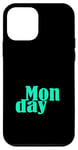 Coque pour iPhone 12 mini Bleu sarcelle Aqua Monday Days Of The Week Teal Aqua Graphic