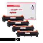 TONER TN 2410 TN2410 Noir x 4 Compatible pour Brother-NOPAN-INK Brother L-L2350DW L2310D L2357DW L2375DW L2370DN,Brother MFC-L2710DN L2710DW L2730DW L2750DW,Brother DCP-L2510D L2530DW L2537DW L2550DN