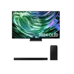 Samsung QE48S90DAEXXU 48 Inch S90D OLED 4K HDR Smart TV 2024 with HW-B550XU 2.1ch Soundbar and Subwoofer