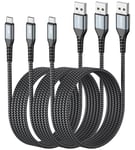 Cable Micro Usb, 3 Pièce 2M Câble Micro Usb Vers Usb, Charge Rapide Cable Micro Usb Pour Samsung Galaxy S7 Edge, Moto G5 Plus, Xperia Z5, Huawei P0 Lite, Kindle[X1904]