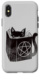 Coque pour iPhone X/XS SataniCat Pentagramme Chat Satan Demon Necronomicon Lover