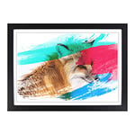 Big Box Art A Red Fox V2 Framed Wall Art Picture Print Ready to Hang, Black A2 (62 x 45 cm)