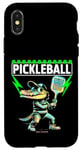 Coque pour iPhone X/XS Un crocodile jouant au pickleball - Ambiances amusantes