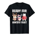 Kids Christmas Costume READY FOR SANTA'S VISIT Funny T-Shirt