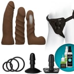 Vac-U-Lock Dual Density Starter Set Brown Strap-On Harness Anal Dildo Adult