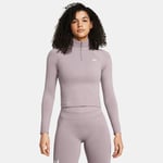 Haut ¼ zip court et sans coutures Under Armour Vanish pour femme Tetra Gris / Blanc M