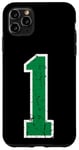 Coque pour iPhone 11 Pro Max 1 Sport Green Varsity Vintage Number