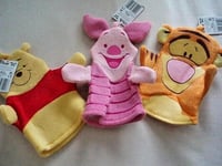 SET OF 3 WASH MITTS - WINNIE THE POOH + TIGGER + PIGLET NEW & TAGGED