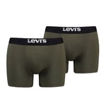 Levis Kalsonger 2P Men Solid Basic Boxer Brief Khaki bomull Small Herr