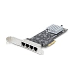 StarTech 4-Port 2.5Gbps NBASE-T PCIe Network Card  Intel I225-V Chip  Quad Port Computer Network Card  Multi-Gigabit NIC  PCI Express Server LAN Card 