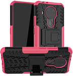 For Nokia 5.4 Shockproof Case, Hybrid [Tough] Rugged Armor Protective Cover, Phone Case Cover With Built-in [Kickstand] For Nokia 5.4 (6.39") - Pink